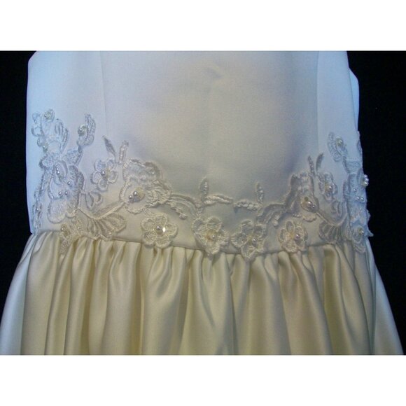 Michaelangelo Girl's White Dress Fancy Dressy Bridesmaid Occasion Size 10 - Picture 3 of 7